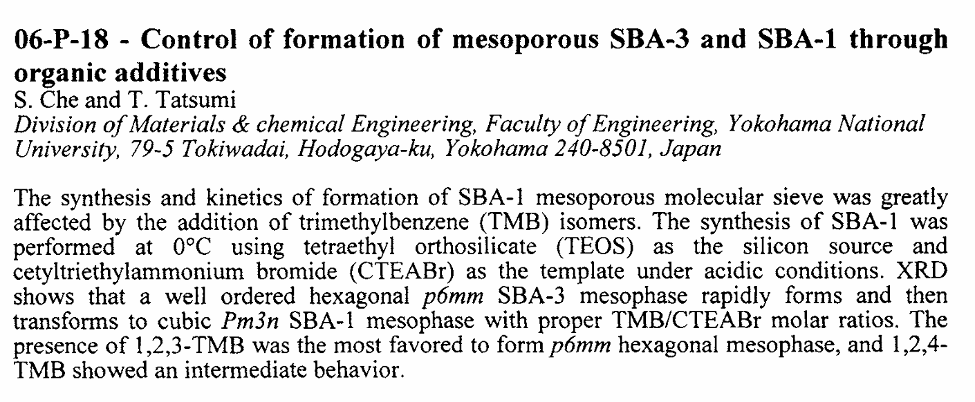 Control of formation of mesoporous SBA-3 and SBA-1 through organic additives