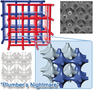 Silica Scaffold with Shifted "Plumber's Nightmare" Networks and the Interconversion to  Diamond-Networks