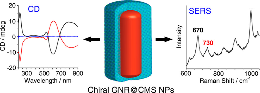 Gold Nanorod@Chiral Mesoporous Silica Core−shell Nanoparticles with Unique Optical Properties